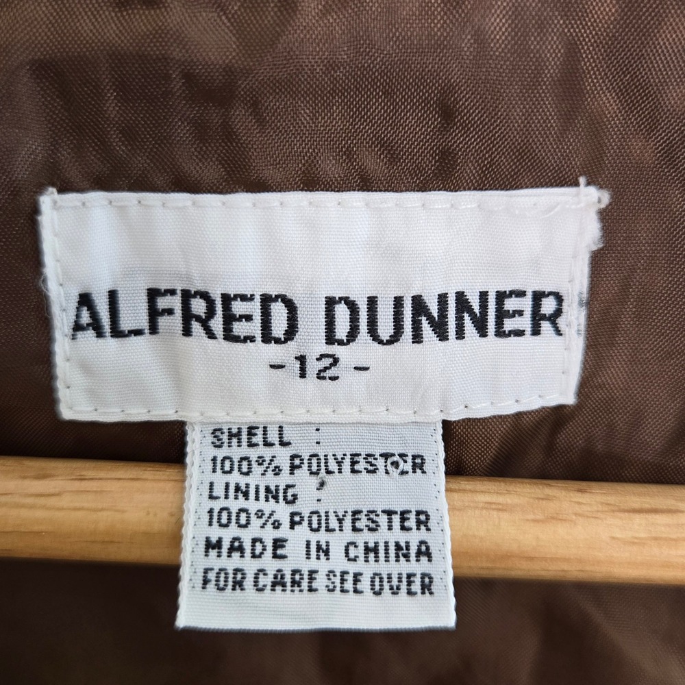 Alfred Dunner Women's Brown Dotted Button Front Vest Size 12 Western Cottage - Picture 3 of 4